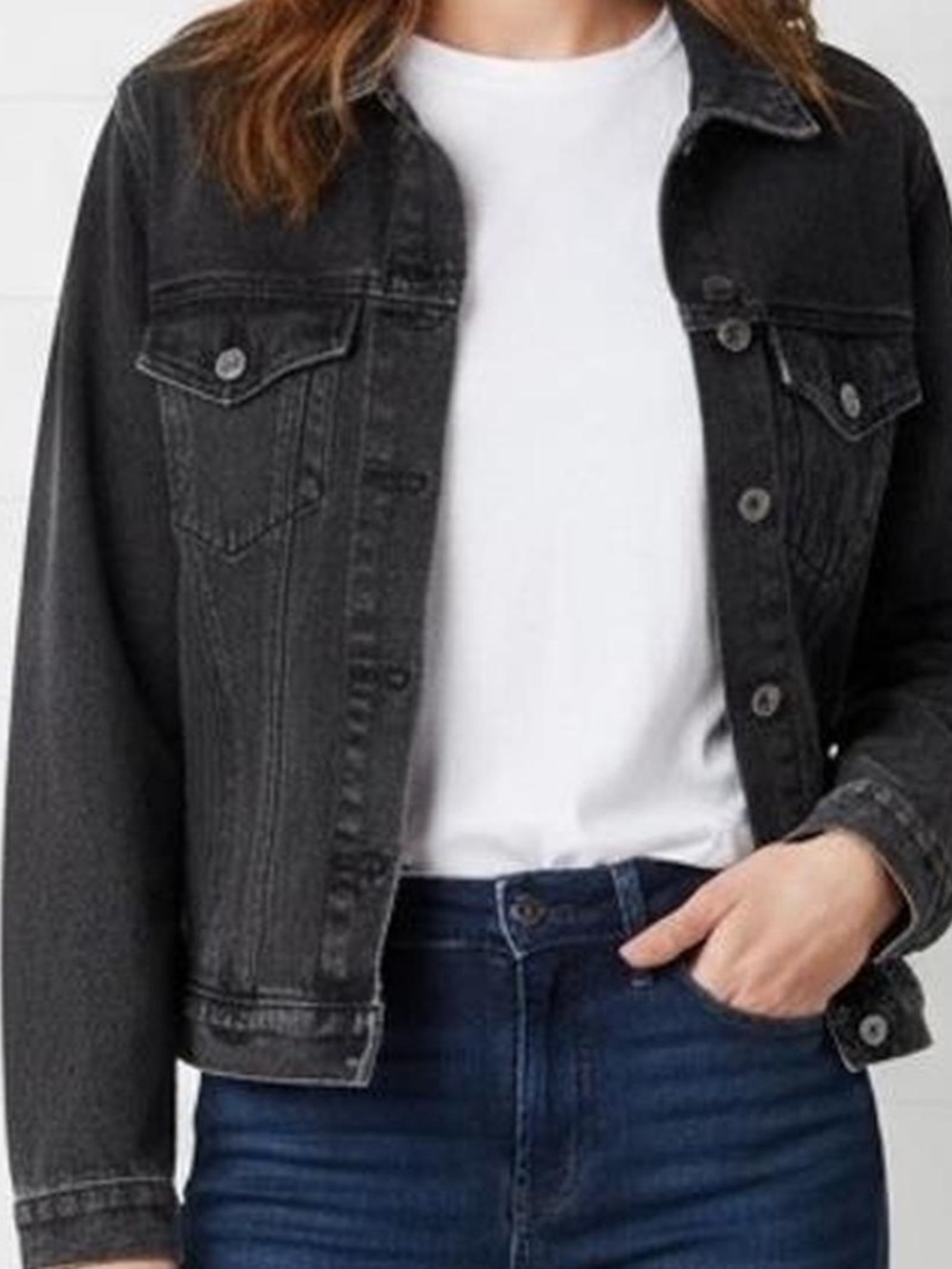 Brandy Melville Black Washed Denim Jacket